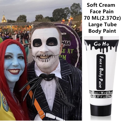 Go Ho Red White and Royal Blue Face Body Paint(7 oz) for Halloween Makeup,Cream Water Based Vampire Skeleton Face Paint for Adults Children SFX Cosplay Makeup,4th of July Accessories