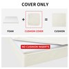 Easy-Going Waterproof Patio Cushion Covers ONLY Covers 24x24x4 inch 4 Pack Replacement Non-Slip Outdoor Seat Cushion Slipcover with Zipper. Cream