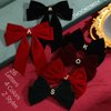 2Pcs Initial Velvet Hair Bows & Hair Ribbons, Hair Clips for Women, Hair Accessories for Girls, Hair Ribbon Barrettes, Personalized Gifts for Wedding Birthday Christmas Valentines(Red,A)