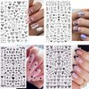8 Sheets 3D Heart Nail Art Stickers Hearts Nail Decals Self-Adhesive Black White Heart Love Nail Stickers for Women Girls Kids Acrylic Nails Heart Nail Decor DIY Valentines Nail Decorations