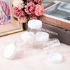 SATINIOR 6 Pack Plastic Pot Jars Round Clear Leak Proof Plastic Container Jars with Lid for Travel Storage, Eye Shadow, Nails, Paint, Jewelry (5 oz, White)