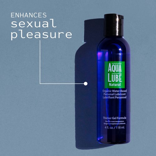 Aqua Lube Natural, Thicker Gel, Personal Lubricant, Water Based Non Sticky Formula, Toy Friendly, Gentle, Long-Lasting, Unscented Lubricant, for Men and Women, 2 Fl Oz