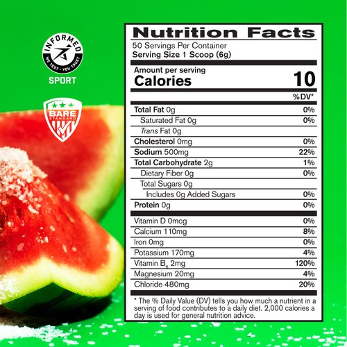 BARE PERFORMANCE NUTRITION BPN Electrolytes Hydration Drink Mix | Sugar Free Electrolyte Powder | 500mg Sodium per Serving | Naturally Sweetened | Lemon Lime, 50 Servings