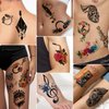 77 Sheets Music Temporary Tattoos Adult Kids Fake Tattoos Birthday Music Festival Party Favors Half Arm Sleeves Guitar Violin Piano Music Notes Tattoos Stickers for Men Women Kids