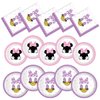 Party Tableware For Minnie Mouse,16 pcs Paper Plates (8pcs 9 inch and 8pcs 7inch)-20 Napkin and Table Cloth 86” x 52”,Girl Minnie Birthday Party Decorate Supplies