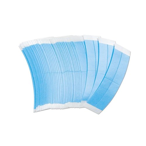 Heyen 36Pcs WaterProof Lace Front Wig Tape Double Sided Wig Tape Strong Adhesive Tape Strips C-Shaped Wig Tape for Toupee Hair Pieces and Hair Extension (36Pcs), blue