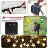 PACJOY Solar Star Twinkle String Lights, 23FT 50LED 8 Modes Solar Powered Fairy Decorative Light Waterproof Lights for Gardens, Lawn Patio, Indoor Decoration, Xmas, Wedding, Holiday (Warm White)