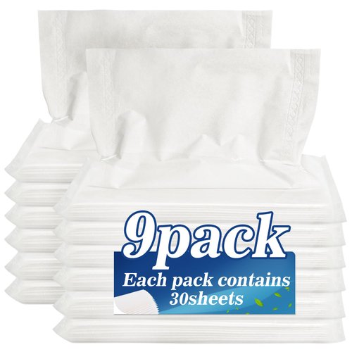 Sukh Soft Facial Tissue Paper-Car Travel Tissue Paper Refill Auto Visor Napkin Paper Towels for Car Tissue Box Holder Sun Visor Tissue Box Car Napkin Holder 2 ply 30 Sheets Each Pack 9 Packs