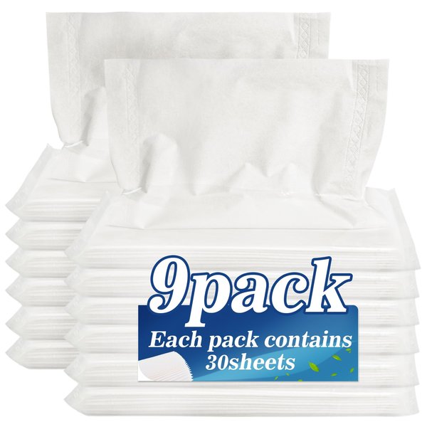 Sukh Soft Facial Tissue Paper-Car Travel Tissue Paper Refill Auto Visor Napkin Paper Towels for Car Tissue Box Holder Sun Visor Tissue Box Car Napkin Holder 2 ply 30 Sheets Each Pack 9 Packs