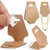 200 PCS Necklace Display Cards Self Adhesive - Jewelry Adhesive Kraft Paper Cards Necklaces, Keychains, Bracelet Display Cards, Jewelry Display Cards for Necklaces (Cowhide)