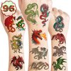Dragon Temporary Tattoos Birthday Party Supplies Favors Decorations Knight Dragon Super Cute Fake 96PCS Tattoos Stickers for Kids Boys Girls School Classroom Rewards Gifts Ideal Halloween