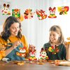 WATINC 123pcs Fall Craft Kits for Kids, Cute Animals Hanging Ornaments DIY Maple Leave Sticker Crafts with String, Fall Autumn Thanksgiving Home Classroom Game Activities Party Favors Tree Decoration