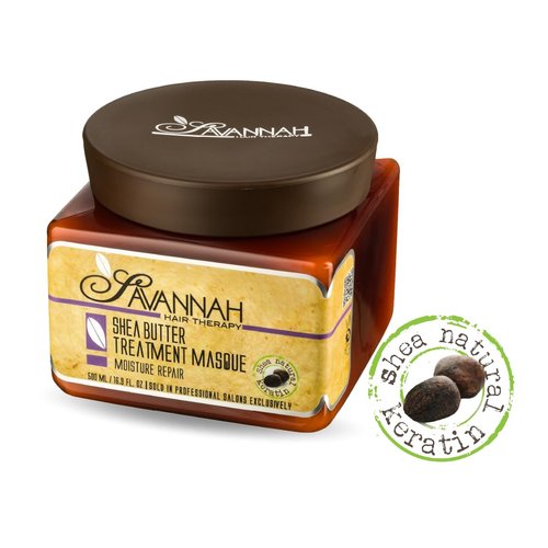 Savannah Hair Therapy Hair Mask for Damaged Hair with Shea Butter & Keratin – Hydrate, Repair & Rejuvenate with Deep Moisture Treatment for Dry, Damaged, and Curly Hair