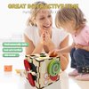YODIFFMI Wooden Activity Cube Montessori Toys for 3 Year Old Baby Toys Toddlers Birthday Gift Boys Girls Sensory Interactive Learning Toys (Ladybugs)
