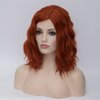 Aicos Short Curly Orange Wig, Heat Resistant 35cm Fashion Ginger Red Wig, Synthetic Curly Auburn Bob Wig Suit for Daily Dress Carnival Party Masquerade Cosplay, Curly Orange Wig with a free Wig Cap