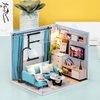 Ogrmar 1:24 Scale Dollhouse Miniature with Furniture, DIY Dollhouse Kit Plus Dust Proof & LED Light, Creative Room Toys for Children Gift (Corner of Living Room)
