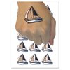 Simple Sailboat on Ocean Water Temporary Tattoo Water Resistant Fake Body Art Set Collection - 15 2" Tattoos (1 Sheet)