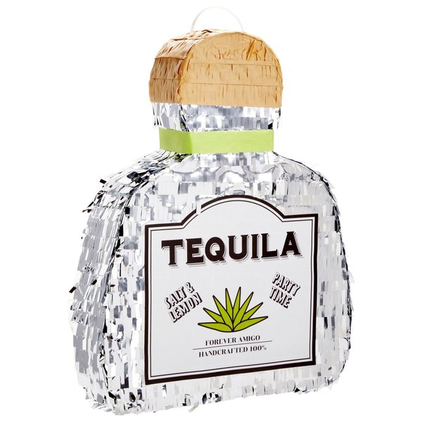 Sparkle and Bash Tequila Pinata for Bachelor Party Decorations, Table Centerpiece, Photo Prop (Small, 16.5 x 13 x 3 Inches)