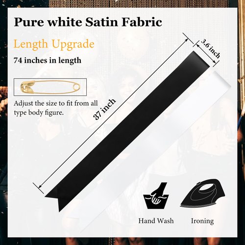 2 Pack Black & White Sash, Blank Satin Sash Bride & Groom Sash Custom Sash Prom Court Sash Mommy & Dad to Be Sash Birthday Sash Bride to Be Sash Bachelorette Sash 2024 Graduation Sash, Make Your Own