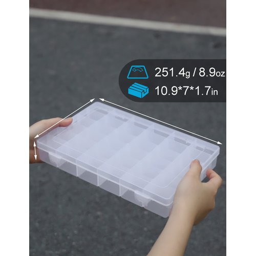 Beoccudo Tackle Box Fishing 3600 Tackle Box Organizer 2 Pack Clear Tacklebox Bead Organizer Box Plastic Organizer Tackle Storage Boxes with Dividers