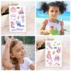 Oottati 14 Sheets Glitter Pink Cute Temporary Tattoos Giraffe Panda Rabbit Balloon Cat Heart Violin Butterfly Whale Star Suit for Kids Adults