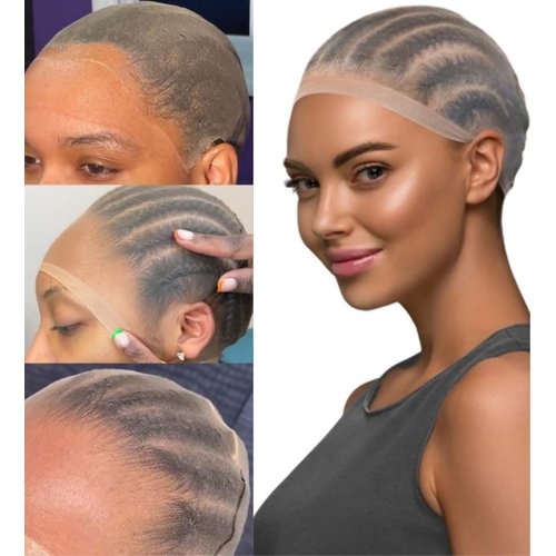 InsQueen 𝗜𝗻𝘀𝗤𝘂𝗲𝗲𝗻 6 Pcs HD Wig Caps Thin and Transparent Wig Cap for Lace Front Wig Breathable High-Elastic Stretchy Skinlike Hair Caps