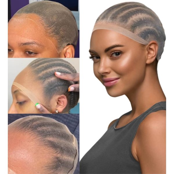 InsQueen 𝗜𝗻𝘀𝗤𝘂𝗲𝗲𝗻 6 Pcs HD Wig Caps Thin and Transparent Wig Cap for Lace Front Wig Breathable High-Elastic Stretchy Skinlike Hair Caps