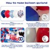 Julliz 142pcs Red White and Blue Balloon Arch Garland Kit, Navy Blue for Blue 2024 Graduation Decorations July 4th Birthday Baseball Nautical Theme Party Flag Party Election Party