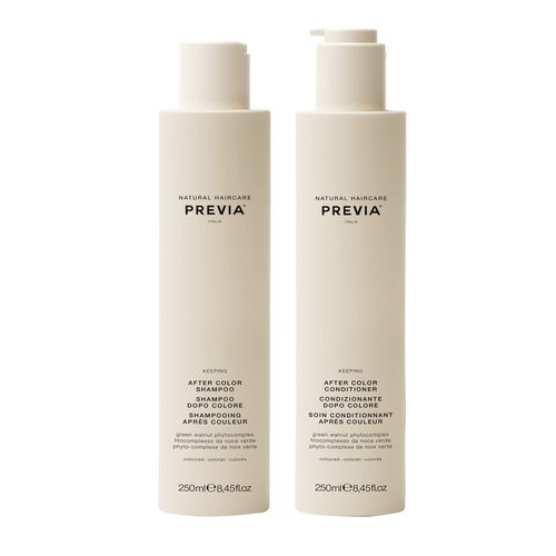 PREVIA Keeping After Color Shampoo and Conditioner Set Color Protection for Color Treated Hair Sulfate Free Vegan Hydrating Formula for Healthy Vibrant Shiny Hair 8.45 oz Each