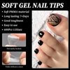 LuckForever 600pc French Tips Gel x Toenail Tips Short Square Clear Fake Toenail Soft Gel Toe Nail Tips French False Toe Nail Gel x French Toenail Tip for Gel X Acrylic Nails Extension Press Toenail