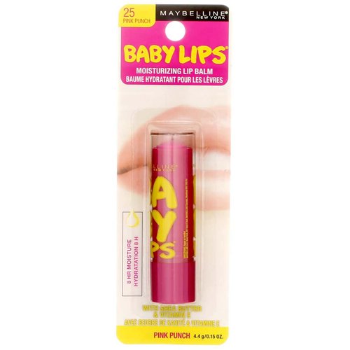 Maybelline Baby Lips Moisturizing Lip Balm 25 Pink Punch 0.15 oz (Pack of 9)