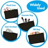 15 Pack Blank Cotton Canvas DIY Craft Zipper Bags Pouches Pencil Case for Makeup Cosmetic Toiletry Stationary Storage (Dark Black, 8.3” x 4.7”)