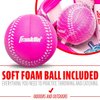 Franklin Sports Air Tech Baseball Glove with Ball - Tee Ball - Soft Air Tech Foam - White/Pink, 9.0" - Right Hand Thrower