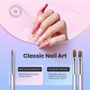 Beetles 3 Pcs Gel Nail Art Brushes Set Gel Polish Design Pen Painting Tools with Liner Brushes Petal Painting Brush and Oval Brush DIY at Home Manicure for Girls