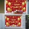 Red and Gold Birthday Decorations for Women Men, 72 Pcs Red Happy Birthday Banner Backdrop For Boys Girls Red Balloons Arch Kit Tablecloth Birthday Confetti Bday Party Supplies Indoors & Outdoors