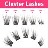 outopen 10 Pairs Cluster Lashes Natural Look Manga Lash Clusters C Curl Wispy Individual Eyelashes Cat Eye Lashes DIY Eyelash Extensions(B01-TM25)