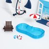 Abaodam Miniature Swimming Pool 5 Pieces Beach Miniature Dollhouse Decoration Swim Pool Umbrella Beach Chair for DIY Fairy Garden Dollhouse Decor Dollhouse Beach Chair