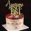 41st Awesome since 1984 Cake Topper Cheers to 41 Years Birthday Cake Pick 41 Fabulous Cake Decoration for Happy 41st Birthday Anniversary Party Cake Decorations Supplies (1984, golden)