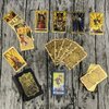 SUNHHX Tarot Cards, 78 Tarot Cards Deck PVC Waterproof Wrinkle Resistant Gold Foil Classic Tarot Cards with English Instructions Book, Tarot Cards for Beginners