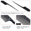 PERFEHAIR Heat Resistant Rat Tail Combs for Flat Iron Straightening, 2 Pieces Carbon Fiber Anti Static Styling Combs for Women, Fine and Wide Teeth, Black
