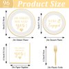 96Pcs Happy Engagement Party Supplies Engagement Paper Plates Napkins She Said Yes Party Tableware Set She Said Yes Disposable Dinnerware for Wedding Birthday Party Bridal Shower Decoration Serve 24