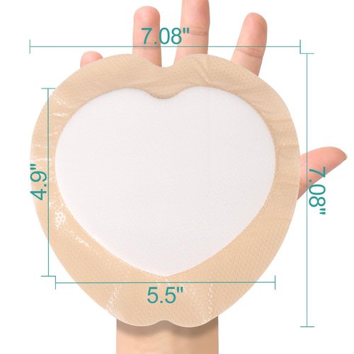 Dimora Wound Dressing Sacrum Foam Bandages Silicone Adhesive Border 7"x7" Waterproof Sacral Pads Absorbent Breathable Bed Sore Pressure Dressing