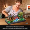 PQKIE Cherry Blossom Tree Building Set,2280 Pcs Japanese Sakura Tree House Pond Building Kit,STEM Cherry Bonsai Tree Building Set, Flower House Micro Blocks Toys, Christmas Gifts for Adults,Kids 8-14+