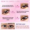 Wispy Lash Clusters With Bottom Lash Cluster Natural Eyelash Clusters 8-16MM Lashes Clusters D Curl Individual Lashes for Beginners DIY Eyelash Extension at Home by Yaiseiko
