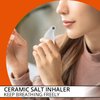 Natural Solution Himalayan Salt Inhaler Ceramic with Himalayan Pink Salt - Natural Salt Inhaler Himalayan for Asthma and Allergy Relief - Handheld Himalayan Salt Inhalers