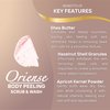 Oriense Body Scrub - Warm Vanilla & Amber Richness, Bitter Almond Oil, Nutshell & Apricot Kernel Granules and Vitamin E, Soft Peeling Effect, 16.9 fl.oz