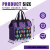 Sweetude 2 Pcs Bingo Dauber Bag Tote Bag Handle and Zipper Bingo Bag with 6 External Pockets and 3 Internal Pockets(Purple)