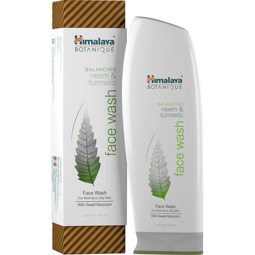 Himalaya Botanique Balancing Neem & Turmeric Face Wash, Dermatologically Tested, Vitamin E, Vegan, Cruelty Free, Paraben Free, SLS Free, 5.07 Fl Oz, 2 Pack