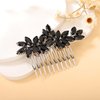 Kercisbeauty Black Crystal Beads Cute Hair Comb for Women and Girls Wedding Bridal Handmade Classic Jewelry Hair Piece for Prom Dancing Ball