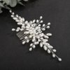 Teyglen Wedding Hair Comb Bridal Pearl Hair Comb with Rhinestone Vintage Pearl Headpieces Handmade Gold Silver Pearl Beads Crystal Hair Pieces Hair Accessories for Women Bride Girls (Silver)